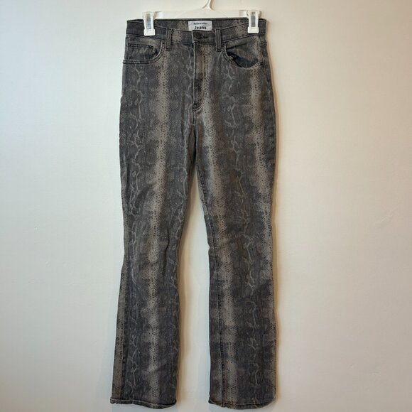 Reformation Cindy Snakeskin Bootcut Jeans Size 27 - Picture 1 of 6